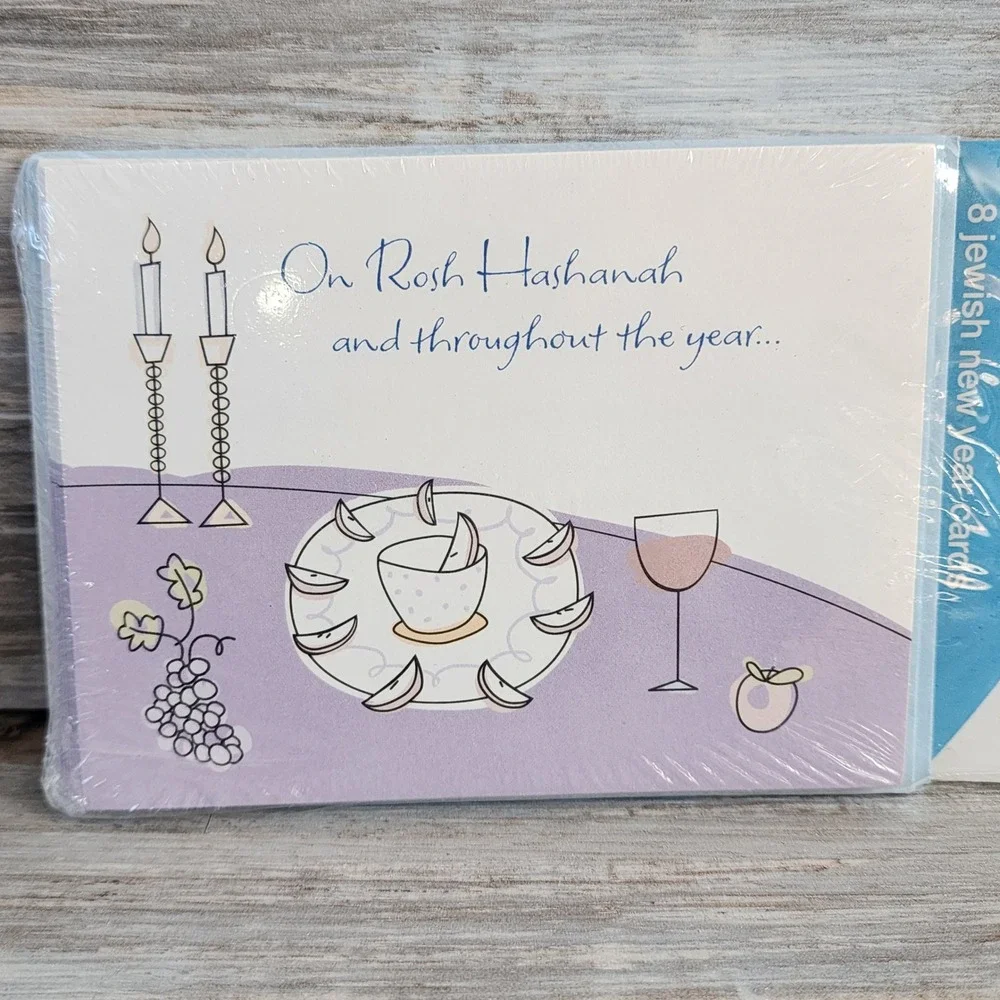 8 Rosh Hashanah Jewish New Year Greeting Cards L'Shanah Tovah Boxed Set